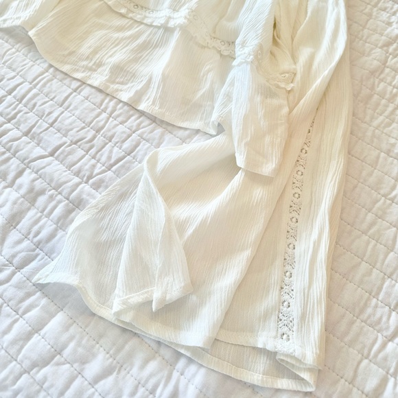 Arizona Jean Co Boho Peasant Blouse Ivory Lace Rayon Flowy Top XXL | Neutral 🤍 - Picture 4 of 9